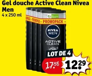 Offre: Gel douche Active Clean Nivea Men