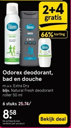 Aanbieding: Odorex deodorant, bad en douche