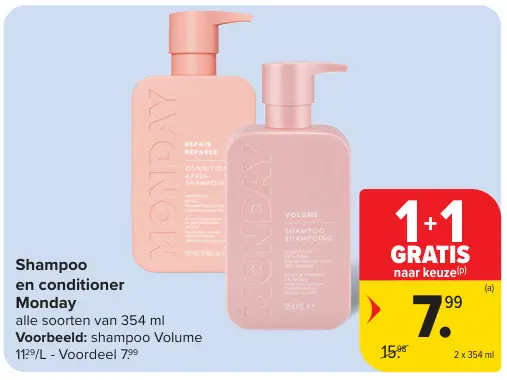 Promotie: Shampoo en conditioner Monday