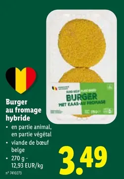 Offre: Burger au fromage hybride