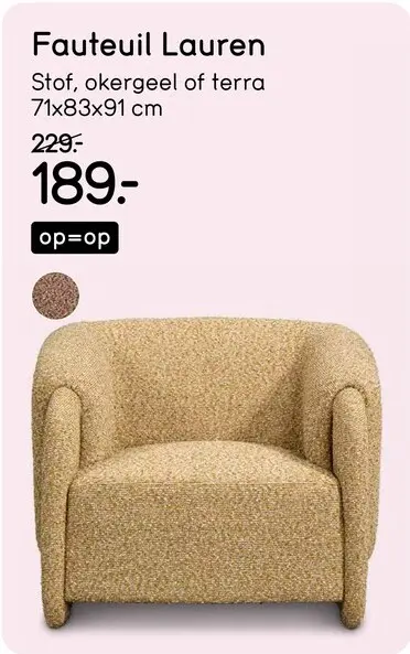 Promotie: Fauteuil Lauren