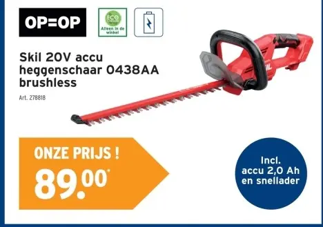 Promotie: 20V accu heggenschaar 0438AA brushless
