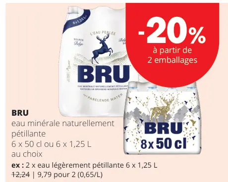 Offre: Eau minérale naturellement pétillante