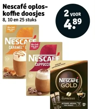 Aanbieding: Nescafé oploskoffie doosjes