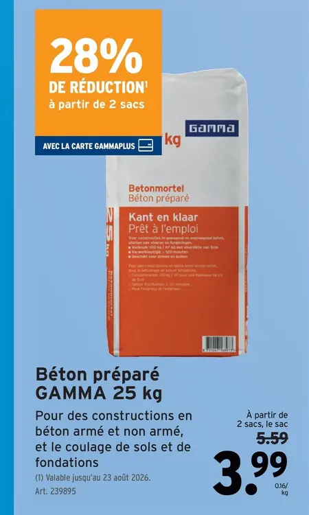 Offre: Béton préparé