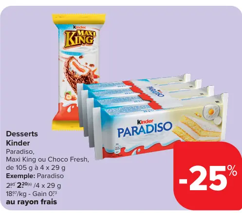 Offre: Paradiso, Maxi King ou Choco Fresh