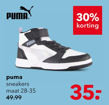 Aanbieding: Puma Rebound V6 Mid Space Belle meisjes sneakers zwart lila