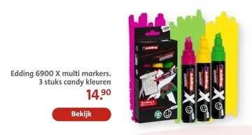 Aanbieding: Edding 6900 X multi markers. 3 stuks candy kleuren