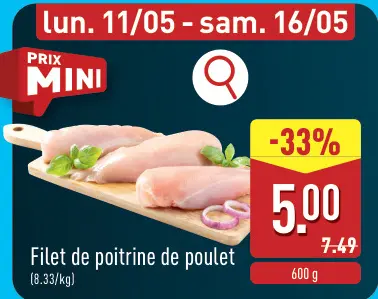 Offre: Filet de poitrine de poulet