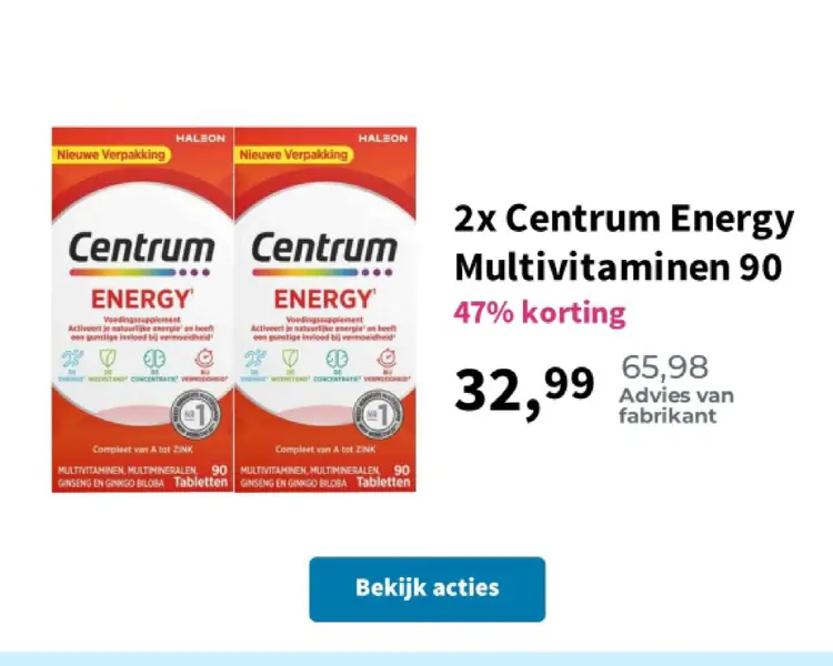 Aanbieding: Centrum Energy Multivitaminen