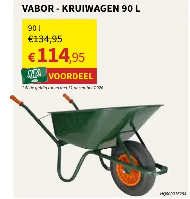 Promotie: Vabor Kruiwagen 90 L