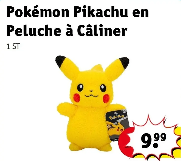 Offre: Pikachu en Peluche à Câliner