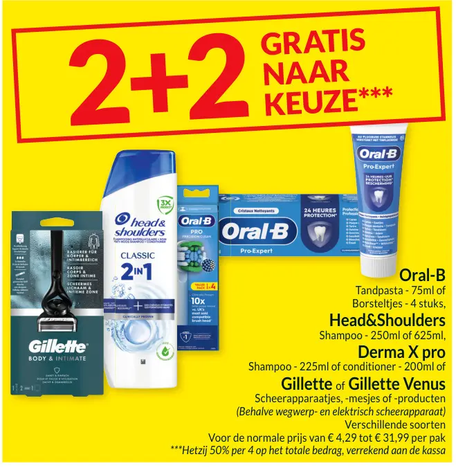 Promotie: Oral-B Tandpasta, Borsteltjes, Head&Shoulders, Derma X pro, Gilette of Gilette Venus