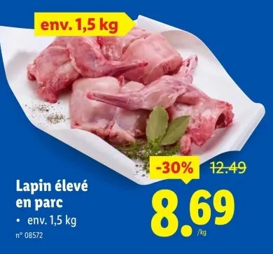 Offre: Lapin élevé en parc