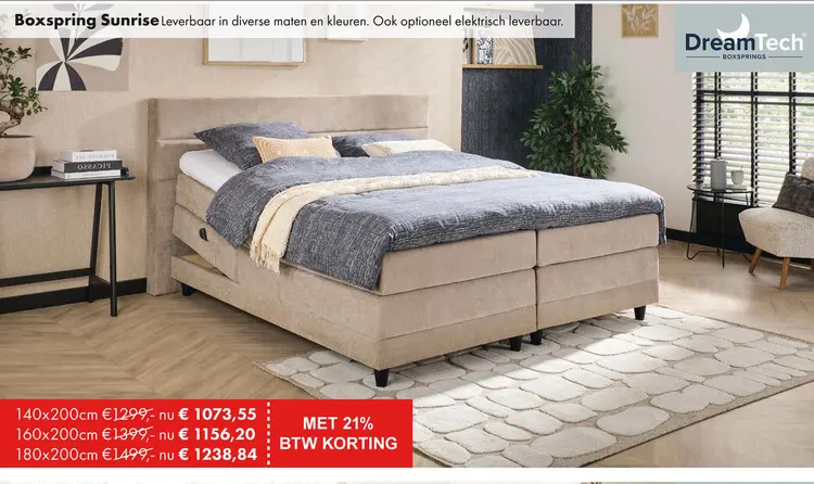 Promotie: Sunrise boxspring taupe