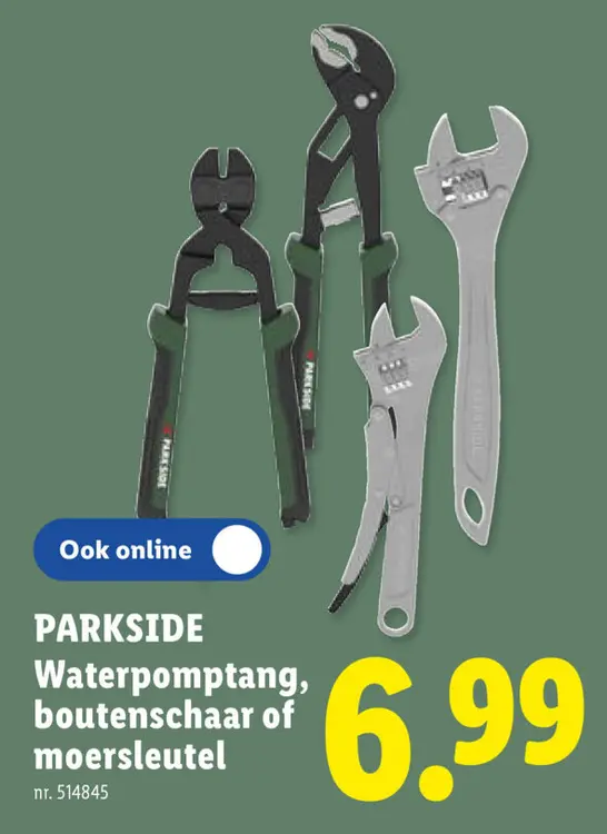 Promotie: Waterpomptang, boutenschaar of moersleutel