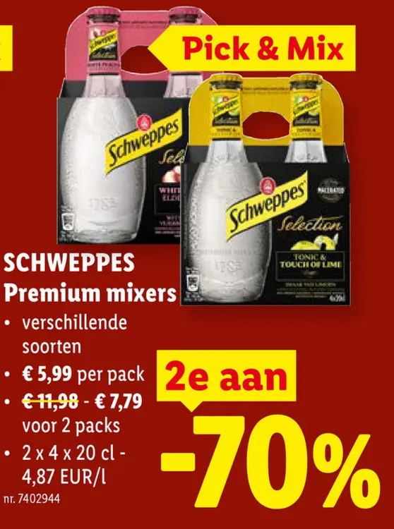 Promotie: Schweppes Premium mixers