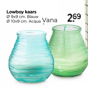 Aanbieding: Bolsius lowboy kaars - blauw