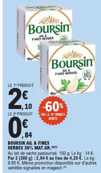 Offre: Boursin Ail & Fines Herbes