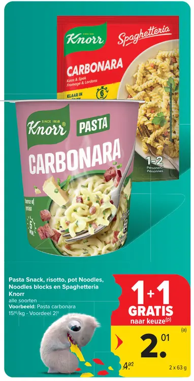 Promotie: Pasta Snack, risotto, pot Noodles, Noodles blocks en Spaghetteria