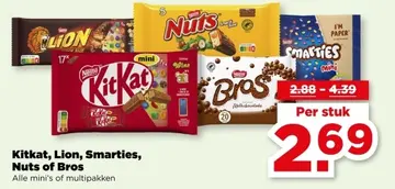 Aanbieding: Kitkat, Lion, Smarties, Nuts of Bros