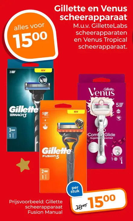 Aanbieding: Gillette en Venus scheerapparaat