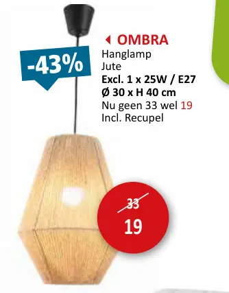 Aanbieding: Hanglamp Jute
