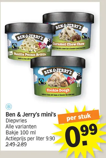 Promotie: Ben & Jerry's mini's