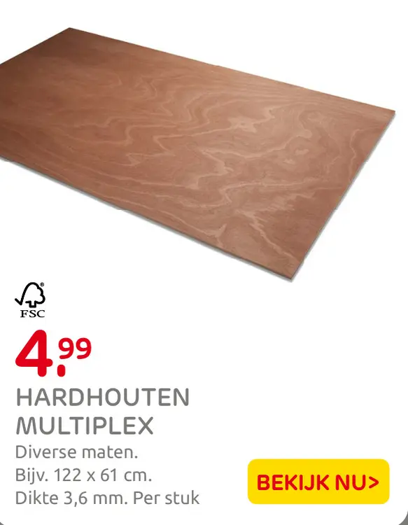 Aanbieding: Hardhouten multiplex