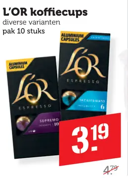 Aanbieding: L'OR koffiecups