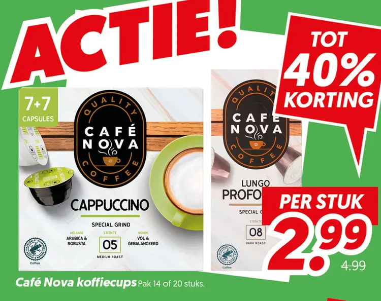 Aanbieding: Café Nova koffiecups