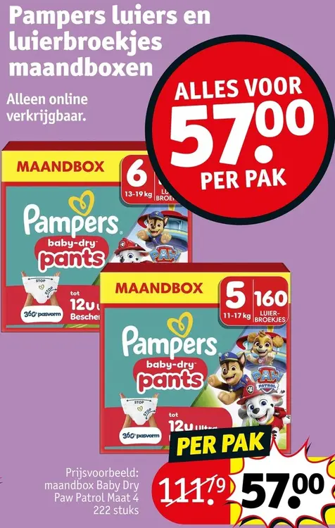 Promotie: Luiers en luierbroekjes maandboxen