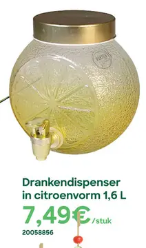 Aanbieding: Drankendispenser in citroenvorm