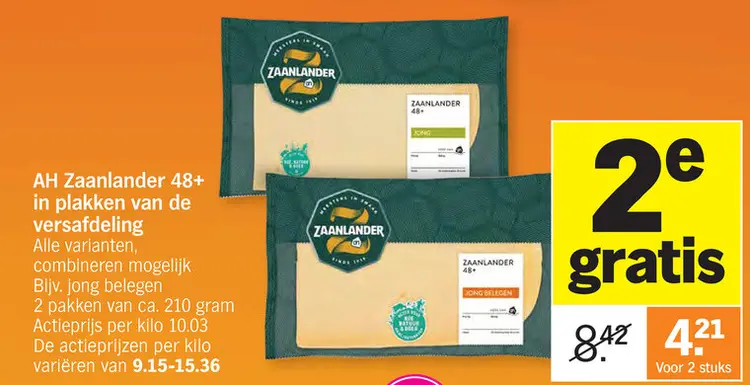 Promotie: AH Zaanlander 48+ in plakken van de versafdeling