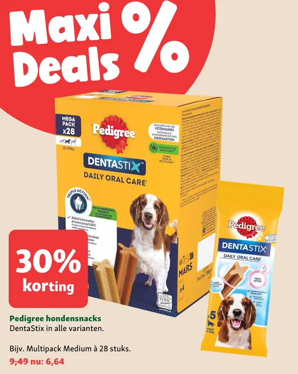 Aanbieding: Pedigree hondensnacks DentaStix