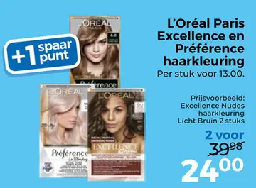 Aanbieding: L'Oréal Paris Excellence en Préférence haarkleuring