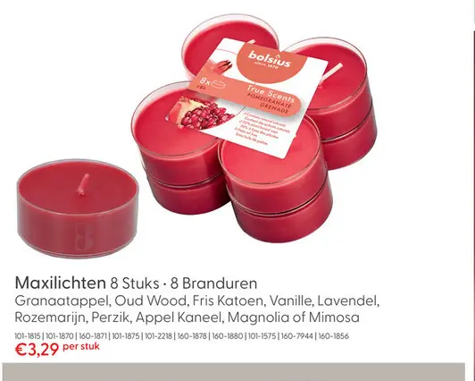 Aanbieding: Bolsius Maxilichten True Scents appel-kaneel  8 stuks