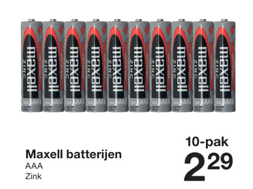 Aanbieding: Maxell batterijen AAA Zink