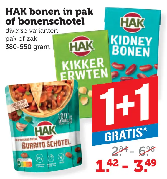 Aanbieding: Bonen in pak of bonenschotel