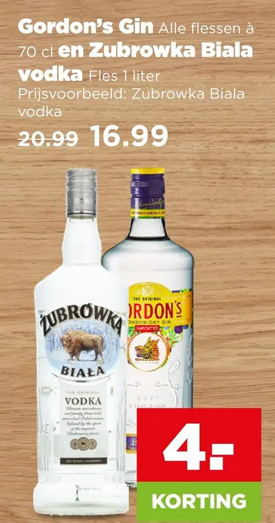 Aanbieding: Gordon's Gin en Zubrowka Biala vodka