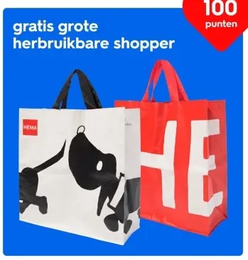 Aanbieding: gratis grote herbruikbare shopper