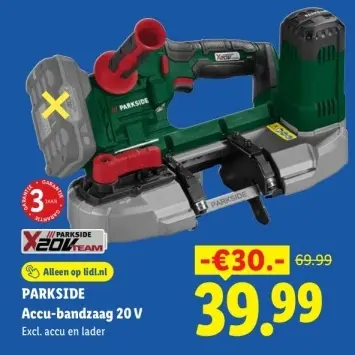 Aanbieding: Accu-bandzaag 20 V