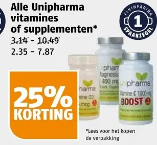 Aanbieding: Alle Unipharma vitamines of supplementen