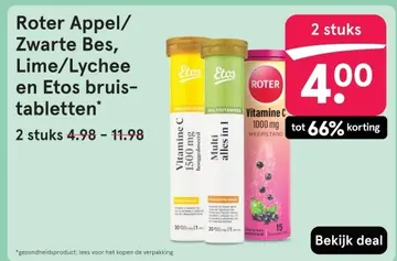 Aanbieding: Roter Appel/ Zwarte Bes, Lime/Lychee en Etos 