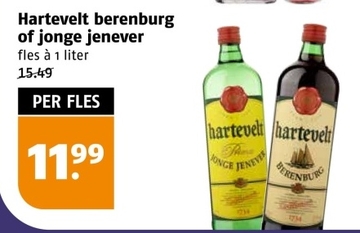 Aanbieding: Hartevelt berenburg of jonge jenever