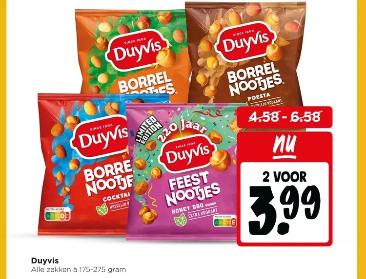 Aanbieding: Duyvis Borrelnootjes of Feestnootjes