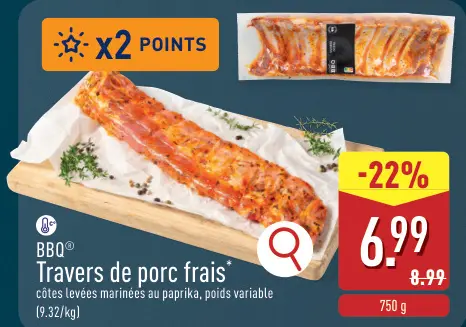 Offre: Travers de porc frais