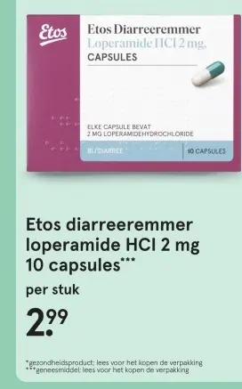 Aanbieding: Diarreeremmer Loperamide HCI 2 mg