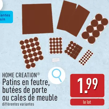 Offre: Patins en feutre, butées de porte ou cales de meuble