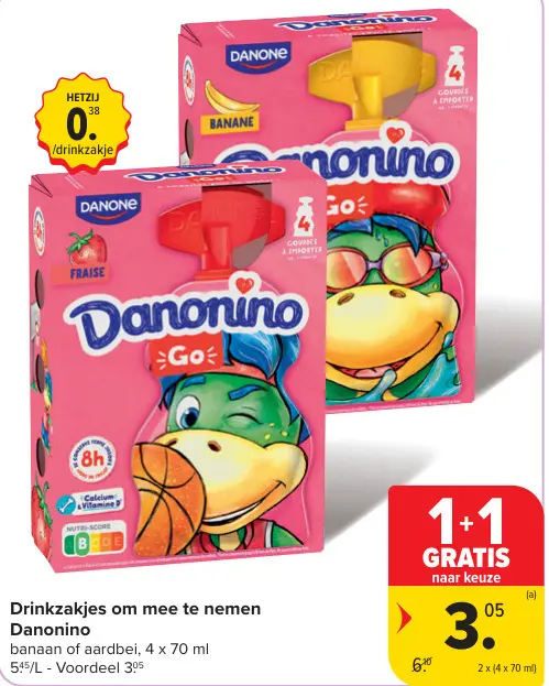 Promotie: Drinkzakjes om mee te nemen Danonino